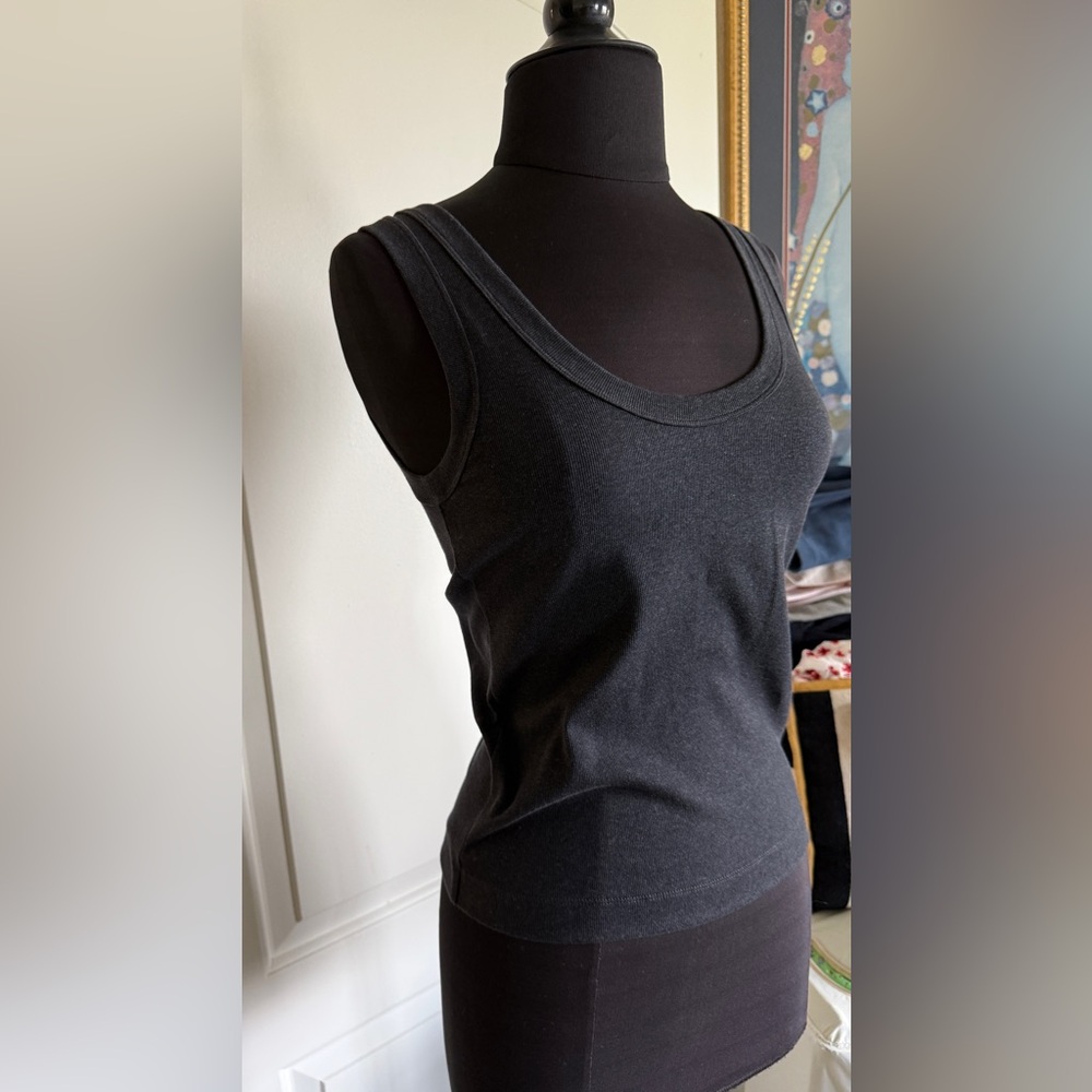 Brunello Cucinelli Ribbed Tank Top M Italian Luxury Stretch Cotton Basic - Picture 3 of 10